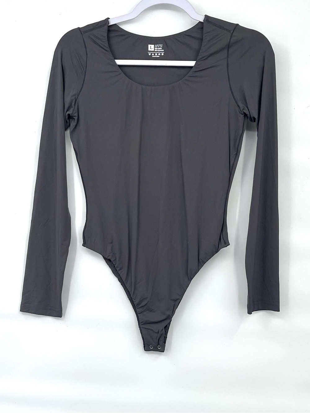 HYZ NWOT gray smoothing scoop neck athletic bodysuit